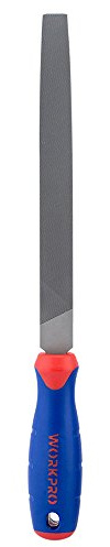 WORKPRO W051002 10 In. Flat File – Durable Steel File to Sharpen Tools and Deburr, Comfortable Anti-Slip Grip, Double Cut – Tool Sharpener for Professionals and DIY (Single Pack)