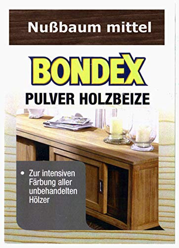 Bondex Holzbeize Pulverbeize Beutelbeize Beize auf Wasserbasis für Möbel 5er Pack (nußbaum mittel)