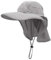Sonnenhut Herren Damen UPF 50+ Outdoor UV Summer Cap mit Nackenschutz Hiking Fischerhut Strand Faltbar Safari Buschhüte Mesh Hat (Grau)