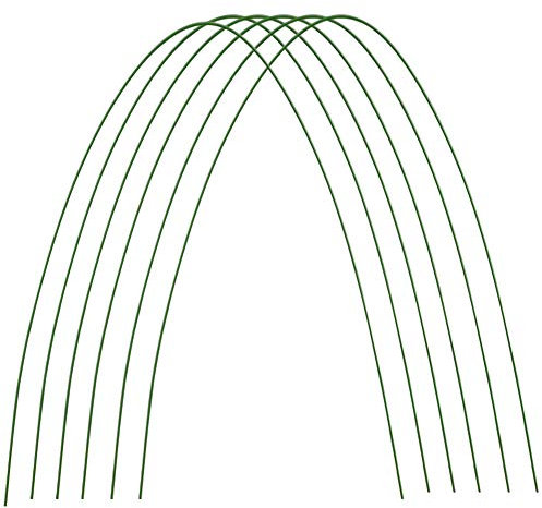 Happyshop18 Metal Garden Stakes 120cm Plastic Coated Bendable Plant Sticks for Tomato, Bean Tree, Pack of 6