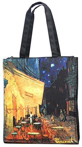 LUCKYWEATHER Shopper Einkaufstasche Twin Double Bag Damen Motiv nach van Gogh CAFÉTERASSE AM ABEND I Shopping Bag wasserabweisend