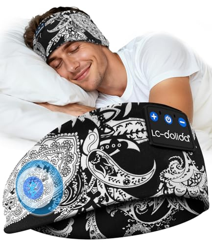LC-dolida Auriculares para Dormire Bluetooth Regalo Hombre y Mujer, Auriculares Banda Deportiva Inalámbrico Diadema Decorativa Recargable Auriculares Bluetooth Dormire para Correr,Viajes y Relax