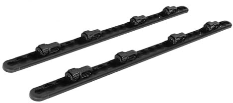 Fockety Sistemas de Amarre de riel en L, riel de Amarre de Remolque de riel en L de Aluminio anodizado Negro de 60 cm con 6 Piezas de Ajuste de Perno Doble, para Plataformas de Camiones