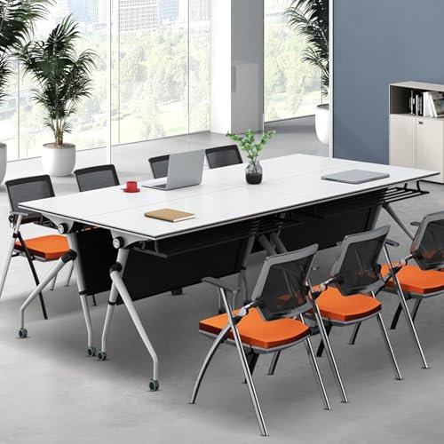 EAHKMETQ 6 Fuß Langer, zusammenklappbarer Konferenztisch mit leisen Lenkrollen. Moderner Büro-Besprechungstisch für Home-Office-Klassenzimmer und Sitzungssäle