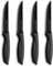Ruffulon Steak Knives,Steak Knives Set of 4,Black Steak Knife,Stainless Steel Serrated Kitchen Knife with Ergonomic Handle,Multipurpose Dinner Knives,Sharp Steak Knife,Dishwasher Safe,Rust-Proof
