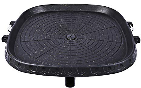 REDCAMP Korean BBQ Grill Pan with Maifan Stone Coated Surface, Non-Stick Smokeless Stovetop Barbecue Grill Plate for Indoor Outdoor 12.5
