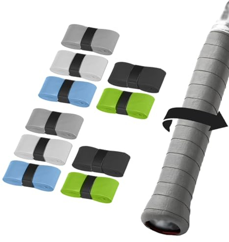 KEQAR Nastro Grip Antiscivolo, 10 Pezzi, Nastro Grip per Racchette da Tennis, Badminton e Padel, Overgrip Tennis e Padel, Nastro Adesivo per Racchette Sportive