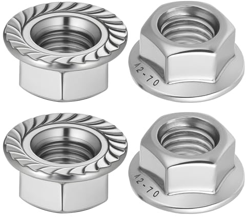 4 PCS 1.75mm Flange Nut Metric Fine Pitch Hexagonal Flange Nuts Flanges Nuts Hex Types Serrated 304 Stainless Steel