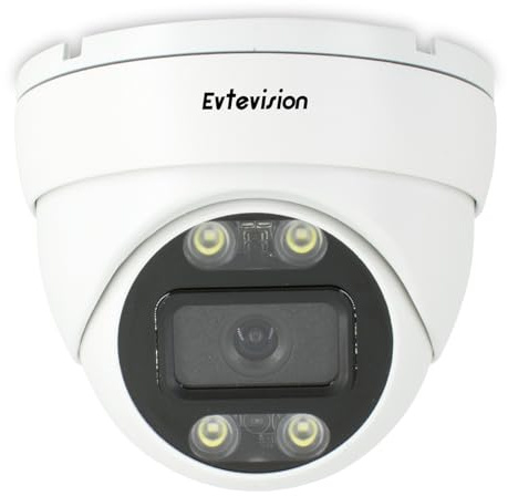 Evtevision 5MP Caméra de Surveillance (Quadbrid 4-in-1 HD-CVI/TVI/AHD/960H Analog CVBS),Caméras Dômes IR Vision Nocturne 65ft, Objectif 2.8mm Vidéo Surveillance IP66 Extérieure Intérieur