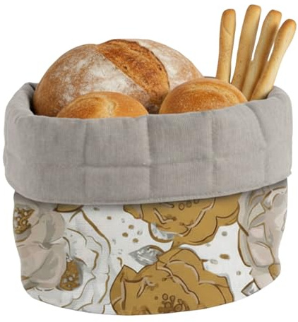moorg Cesta para pan de algodón, panera de mesa – Cestas con diferentes diseños, panera de mesa, 19 x 19 cm