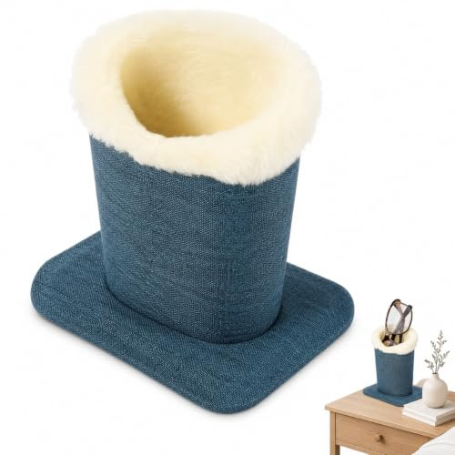 JOINPAYA Support à en Lin avec Doublure en Peluche, Porte Vertical pour Table de Nuit, Socle de Protection Anti Rayures pour de Lecture, Décoration de Bureau