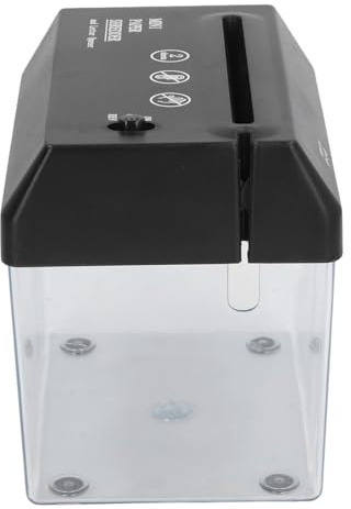 HUSHUI Mini Paper Shredder, USB Electric Portable Desktop Small Strip Cutting Tool with High Capacity Transparent Bin for Office School Home Use