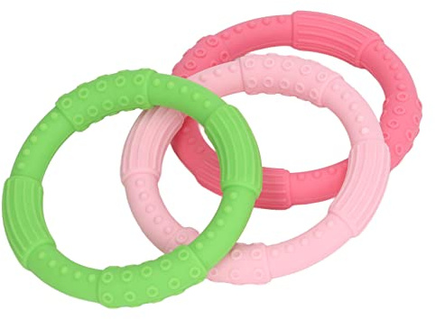 aqxreight 3 Pièces Bracelet de Dentition de Couleur Vive Jouet de Dentition en Silicone Souple pour Soulagement des Gencives pour la Maison Type 2 Texture sur pour et G Bracelet de DentitionBracelet