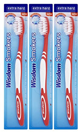 3 x Wisdom Smokers Extra Hard Brush Toothbrush (Previously Addis) Wisdom