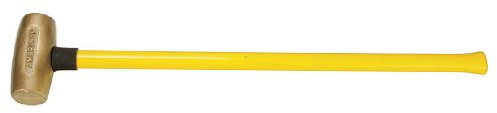 American Hammer AM8BRFG Sledge Hammer, 8 lb., 32 Brass/Fiberglass, 6 Height, 2.5 Width, 32 Length