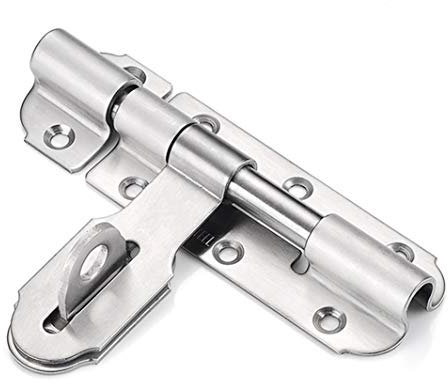 Tiberham Boulon de porte coulissante 100 mm en acier inoxydable avec fermoir à cadenas, verrou de porte robuste pour salle de bain, toilettes, portail de jardin, portes d'abri de jardin