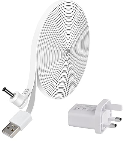 VIEWZONE Power Charger Adapter Compatible with Stick Up Cam Battery and Spotlight Cam Battery, 9m Power Charge Cable to Power Security Camera Continuously, 1-Pack