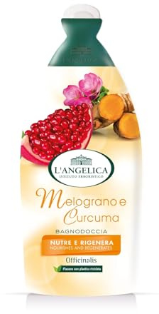 L'Angelica Officinalis, Bagnodoccia Melograno e Curcuma, Nutre e Rigenera, Pelle Profumata e Luminosa, Senza Parabeni, Siliconi e OGM, 12x500ml
