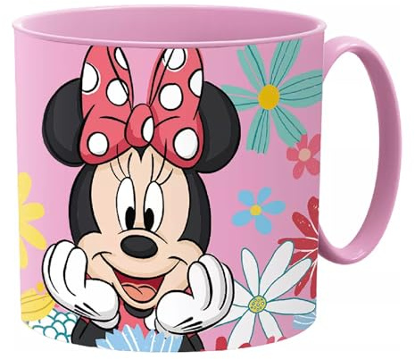 Golddunes Cartoon Kids Character Cute Mini Tiny Mug 265ML Drinking Re-Usable Plastic Cup Microwave Safe 7.5cm x 7.5cm (Minnie Pink)