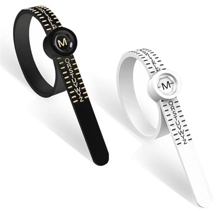 DOETYD 2PCS Ring Size UK Gauges Finger Size Gauge with Magnifying Glass, Conforms to UK Scale Ring Size A to Z Tools for Wedding and Engagement Ring Measurements Soft Plastic Material for Men, Women