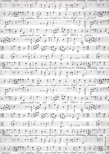 Stamperia A4 Rice Paper - Musical Notation and Lyrics Design for Decoupage and Crafting