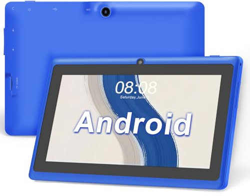 Haehne Tablet 7 Pulgadas Android, Cámaras Duales, Bluetooth, Azul