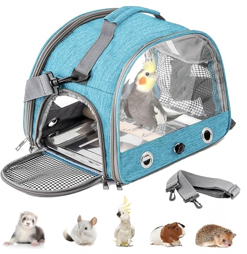 Uccello Trasporto Con Asta E Vassoio In Acciaio Inossidabile, Zaino Per Uccelli, Gabbia Per Uccelli Portatile, Borsa Per Il Trasporto Per Piccoli Uccelli