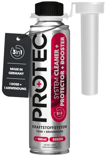 ProTec+ Motorsystemreiniger Benzin 300 ml I 3in1 Reinigung, Pflege & Schutz des Motors mit Leistungsbooster I Motor-Reiniger, Vergaser-Reiniger, Benzin-Stabilisator & Kondenswasser-Entferner