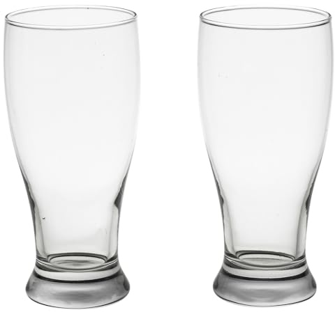 Queensway Home & Dining Beer Glasses Set, Classic Tulip Pint Glass for Lager, Ale, Cider & Soft Drinks – Perfect for Bars, Pubs, Parties & Gifting - 565ml Capacity - Sets of 2, 4, 6 or 8