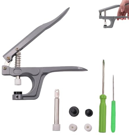 Set Professionale Di Pinze per Bottoni a Pressione, Bottoni a Pressione Con Vite, Pinze Resistenti per Pelle, Tessuto E Teloni - Include Bottoni a Pressione in Rame E Utensili per Giacche, Borse E Pro