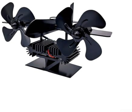 Ventola doppia per camino, con potenza termica per una migliore circolazione dell'aria calda e l'efficienza del carburante nelle stufe a legna