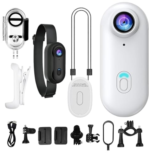Action Camera personale, dispositivo di registrazione impermeabile 1080p, fotocamera compatta per il pollice per sport, bicicletta, ciclismo, palestra, escursionismo, viaggi all'aperto, grandangolo a