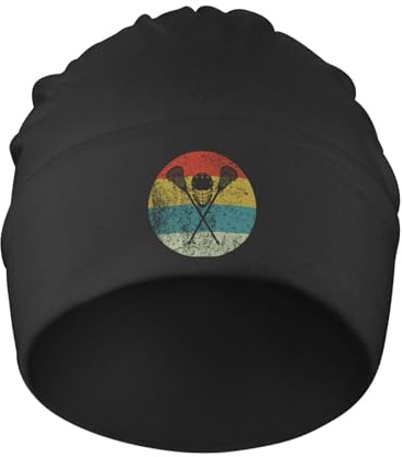 Stickad mössa för män kvinnor retro vintage lacrosse nattmössa mjuk huvud wraps bekväm mössa mössa för skidåkning löpning vinter