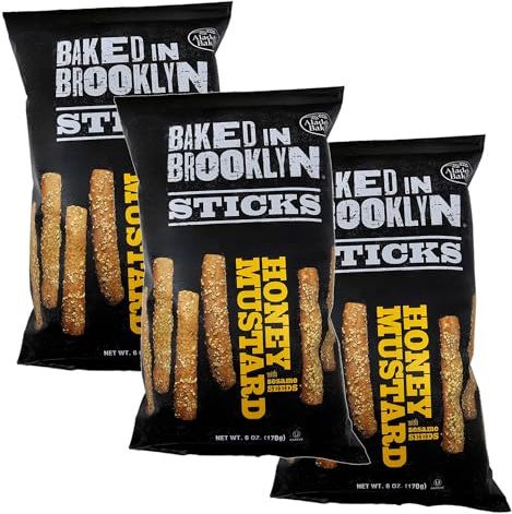 Baked in Brooklyn Honey Mustard Breadsticks with Sesame Seeds - 3 Pack