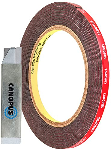 CANOPUS Profi Doppelseitiges Klebeband Extra Stark Wasserfest 5925 (5mm x 3m), Wasserdicht Montageklebeband, Ideal für LED Streifenlichter, Wohnkultur, Klebeband für Auto, Schwarz