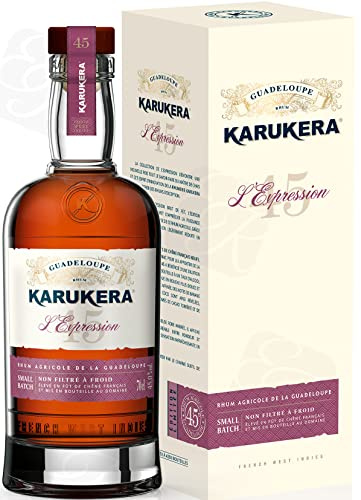 KARUKERA - L’Expression 45 - Rhum Agricole - 45% Alcool - Origine : France - Notes de Banane Mûre & Noix de Coco - A déguster pur - 70 cl