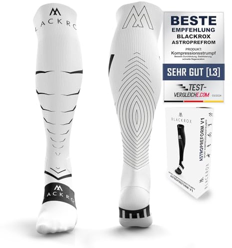 BLACKROX Kompressionsstrümpfe Sport VIPEROX Kompressionssocken Vergleichssieger Sportkompressionsstrumpf Laufstrümpfe Damen & Herren Lang Unisex