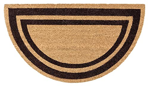 Felpudo de coco 40 x 70 cm robusto alfombra de entrada exterior antideslizante mod. co_bordo semuna marrón