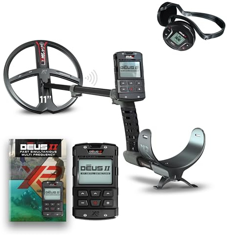 XP Metal Detectors Deus II - Wasserdicht und Mehrfrequenz, ideal für die Schatz- und Reliquiensuche - mit 22 cm FMF-Spule, Fernbedienung, WS6-Funkkopfhörern und S-Teleskop-Stab (DEUS2-22FMFRCWS6)