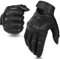 Grapelet Motorradhandschuhe Herr Leder Echtes Leder Ziegenleder Soft Atmungsaktives Protector Motorradhandschuhe Sommer für Radfahren, Schwarz,XL