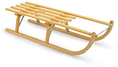 Davoser Holzschlitten mit Schlittenseil - Rodelschlitten - Rodeln - Schlitten - Rodel - Davoser - Sledge - Bob - Winterspaß - Wintersport (100 cm)