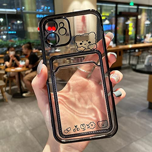 ALUKAP Fotokartentasche, Brieftasche, Hülle für iPhone 13, 11, 12, 14 Pro, Max, XS, XR, X, 8, 7, 6S Plus, Überzug, süßes Bärenkaninchen, weiche Telefonabdeckung, Stil 02, für iPhone 13 Pro