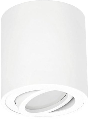 EDO MALDA Plafonnier Spot Blanc – Montage en saillie GU10, IP20, 220–240 V, rond en aluminium