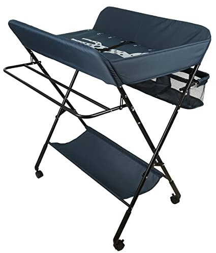 Table à Langer Pliable Multifonctionnelle avec Baignoire pour Bébé 2 en 1 - Portable et Hauteur Réglable