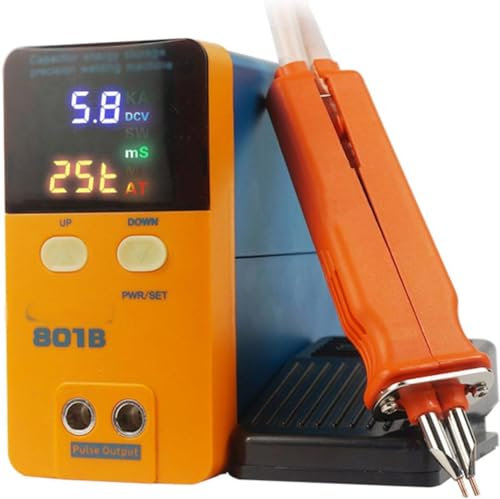 CHRISK Saldatrice a Punti con Batteria di accumulo di energia del condensatore 801B, per Pacco Batteria al Litio 18650 14500, saldatrice a Punti a impulsi da 11,6 kW, Piccolo Litio ternario