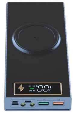 CHAKAE Custodia Power Bank Fai-da-Te con Ricarica Rapida da 22,5 W, Ricarica Wireless da 15 W Scatola portabatterie 8x18650 Schermo di visualizzazione Digitale