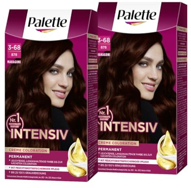 Palette Intensiv Creme Coloration 3-68/878 Mahagoni (2 x 115 ml), permanente Haarfarbe für leuchtende, langanhaltende Farbbrillanz & 100% Grauabdeckung
