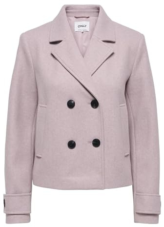 ONLY Onlfreja Life Db - Chaqueta OTW Noos para mujer, abrigo inverso con cierre de botón corto, malva Deauville, 3XL, Malva Deauville, 3XL