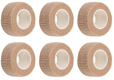 6 Pcs Finger Tape,Tape, Compression Tape, Bandage Tape, Tape for Protect Finger and Wrist Veterinary Treatment Protective Furniture 2.5cm Wide X 4m Long (Skin Color)