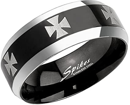 Taffstyle Herrband ring rostfritt stål med kors